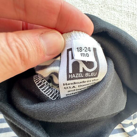 NEW Hazel Bleu Blue and White Striped Pants 18-24mo - Picture 4 of 4